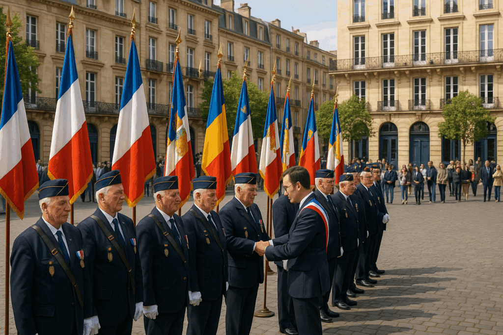 À Bordeaux, dix porte-drapeaux sont honorés avec la médaille de la Ville