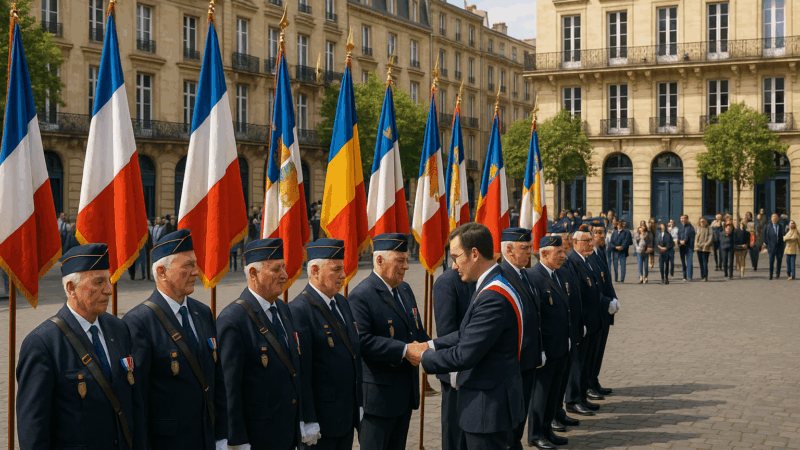 À Bordeaux, dix porte-drapeaux sont honorés avec la médaille de la Ville