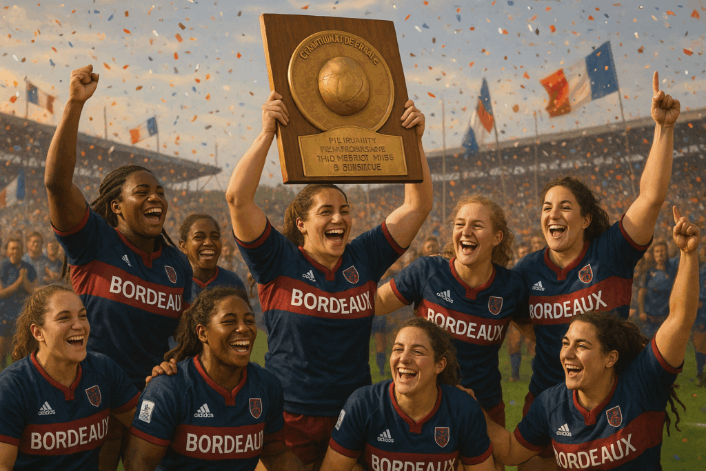 L&rsquo;équipe féminine de rugby de Bordeaux remporte le titre de championne de France pour la troisième fois consécutive